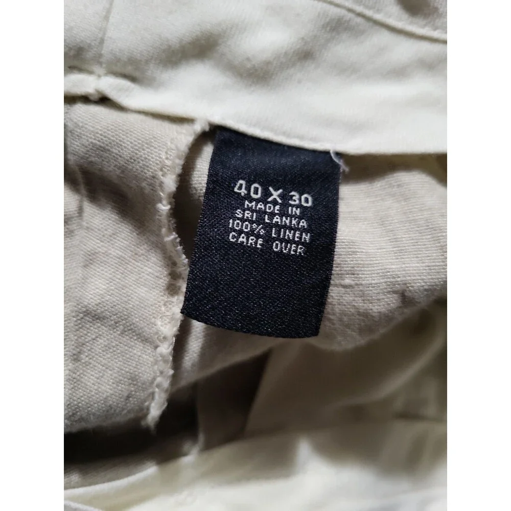 Jos. A Banks Traveler's Collection 100% Linen Tan Pants Size Men's 40x30